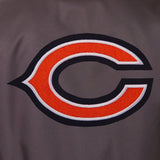 Chicago Bears Poly Twill Varsity Jacket - Black