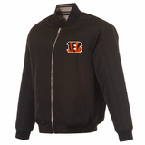 Cincinnati Bengals Reversible Full-Zip Flight Jacket - J.H. Sports Jackets