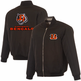 Cincinnati Bengals Reversible Full-Zip Flight Jacket - J.H. Sports Jackets