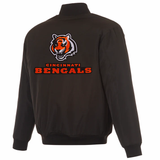 Cincinnati Bengals Reversible Full-Zip Flight Jacket - J.H. Sports Jackets
