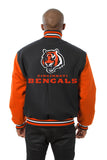 Cincinnati Bengals JH Design Wool Handmade Full-Snap Jacket - Black/Orange