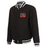 Cincinnati Bengals Two-Tone Reversible Fleece Jacket - Gray/Black