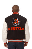 Cincinnati Bengals Two-Tone Wool and Leather Jacket - Black/White