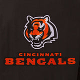 Cincinnati Bengals Wool & Leather Reversible Jacket w/ Embroidered Logos - Black