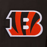 Cincinnati Bengals Wool & Leather Reversible Jacket w/ Embroidered Logos - Black