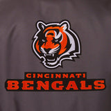 Cincinnati Bengals Poly Twill Varsity Jacket - Black