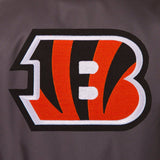 Cincinnati Bengals Poly Twill Varsity Jacket - Black