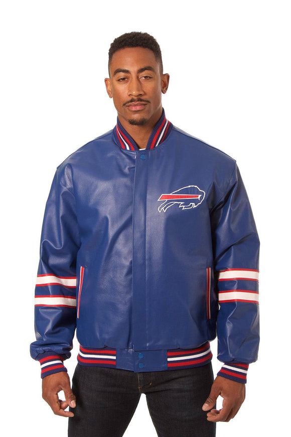 Buffalo Bills JH Design All Leather Jacket - Royal/Red