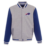 Buffalo Bills Two-Tone Reversible Fleece Jacket - Gray/Royal