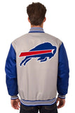 Buffalo Bills Poly Twill Varsity Jacket - Gray/Royal