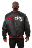 Portland Trail Blazers Full Leather Jacket - Black