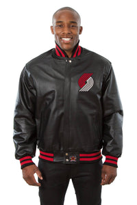 Portland Trail Blazers Full Leather Jacket - Black