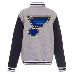 St. Louis Blues  JH Design Two-Tone Reversible Fleece Jacket - Gray/Navy