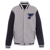 St. Louis Blues  JH Design Two-Tone Reversible Fleece Jacket - Gray/Navy