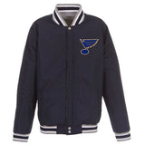 St. Louis Blues  JH Design Two-Tone Reversible Fleece Jacket - Gray/Navy