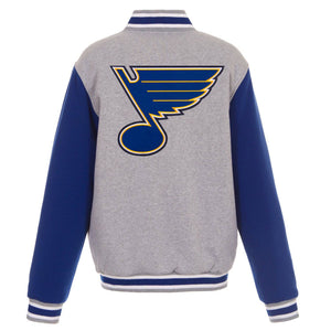 St. Louis Blues Two-Tone Reversible Fleece Jacket - Gray/Royal