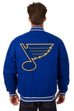 St. Louis Blues Reversible Wool Jacket Embroidered Logos - Royal Blue