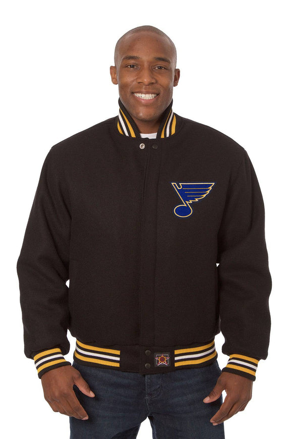 St. Louis Blues Embroidered Wool Jacket - Black