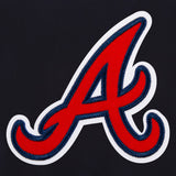 Atlanta Braves Reversible Wool Jacket Embroidered Logos -JH Design - Navy