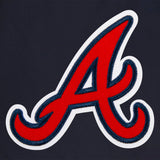 Atlanta Braves Reversible Wool Jacket Embroidered Logos -JH Design - Navy