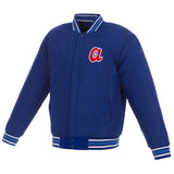 Atlanta Braves Reversible Wool Jacket - Royal, Vintage Logos