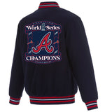 Atlanta Braves JH Design 2021 World Series Champions Reversible Full-Snap Jacket - Navy