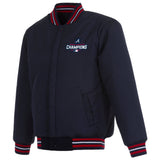 Atlanta Braves JH Design 2021 World Series Champions Reversible Full-Snap Jacket - Navy