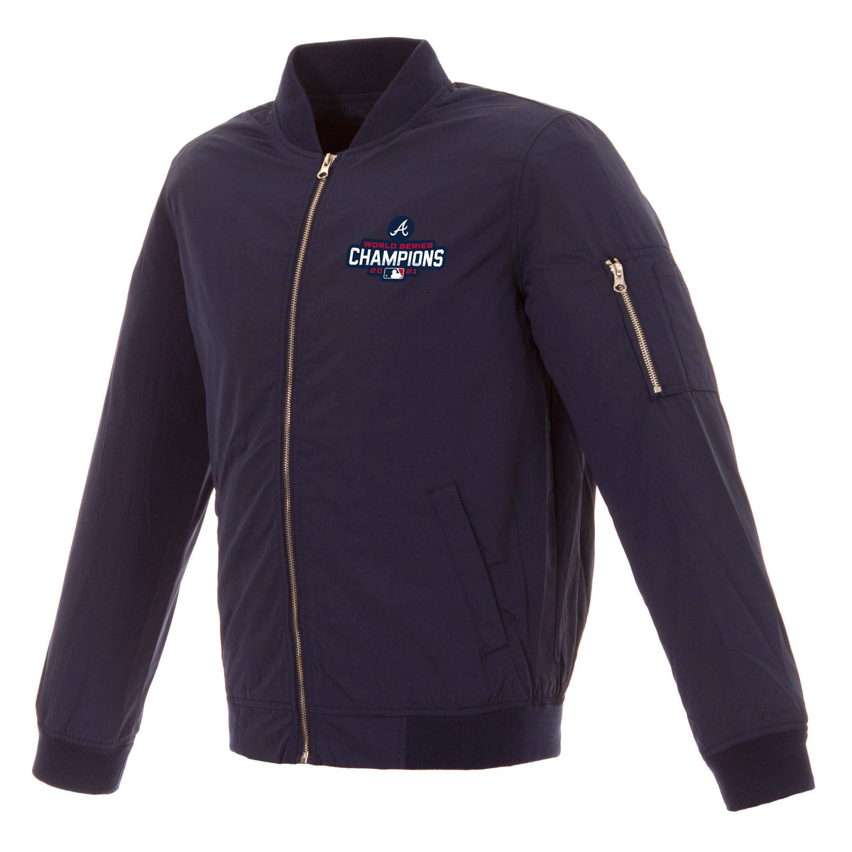 Atlanta Braves JH Design 2021 World Series Champions Nylon Full-Zip Bo
