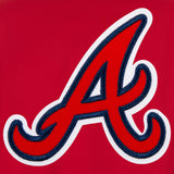 Atlanta Braves Poly Twill Varsity Jacket-Red