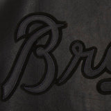 Atlanta Braves Full Leather Jacket - Black/Black