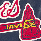 Atlanta Braves Full Leather Jacket - Navy