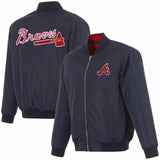Atlanta Braves Reversible Full-Zip Flight Jacket - J.H. Sports Jackets