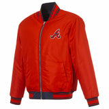 Atlanta Braves Reversible Full-Zip Flight Jacket - J.H. Sports Jackets