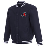 Atlanta Braves Poly-Twill Jacket-Navy