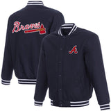 Atlanta Braves Poly-Twill Jacket-Navy
