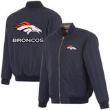 Denver Broncos Reversible Full-Zip Flight Jacket - J.H. Sports Jackets
