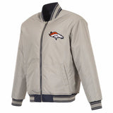 Denver Broncos Reversible Full-Zip Flight Jacket - J.H. Sports Jackets