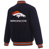 Denver Broncos Reversible Wool Jacket - Navy