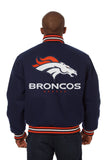 Denver Broncos JH Design Wool Handmade Full-Snap Jacket - Navy