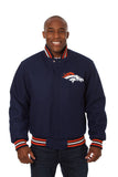 Denver Broncos JH Design Wool Handmade Full-Snap Jacket - Navy