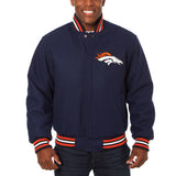 Denver Broncos JH Design Embroidered Wool Jacket - Navy