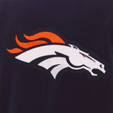 Denver Broncos - JH Design Reversible Fleece Jacket with Faux Leather Sleeves - Navy/White