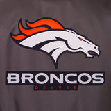 Denver Broncos Poly Twill Varsity Jacket - Charcoal