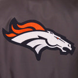 Denver Broncos Poly Twill Varsity Jacket - Charcoal