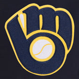 Milwaukee Brewers Reversible Wool Jacket  Embroidered Logos JH Design - Navy