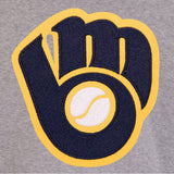 Milwaukee Brewers JH Design - Two-Tone Reversible Fleece Jacket - Gray/Navy