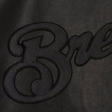 Milwaukee Brewers Full Leather Jacket - Black/Black