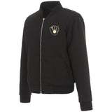 Milwaukee Brewers JH Design Reversible Women Fleece Jacket - Black