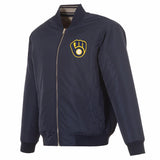 Milwaukee Brewers Reversible Full-Zip Flight Jacket - J.H. Sports Jackets