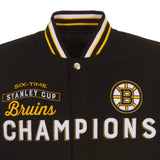 Boston Bruins Commemorative Reversible Wool Championship Jacket - Black